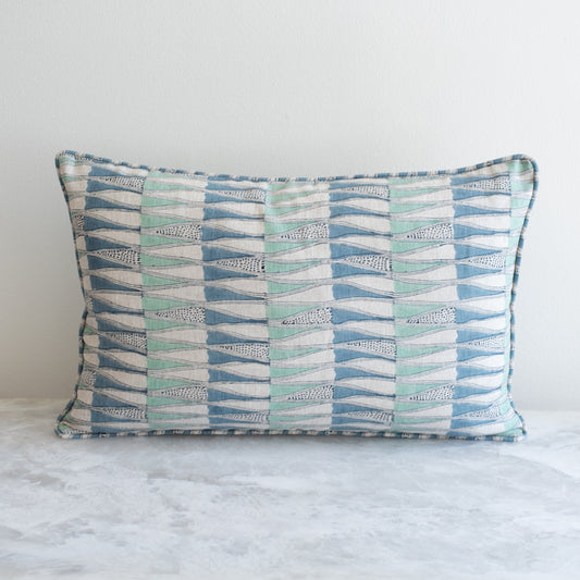 Tangier Fresh Azure Lumbar Pillow