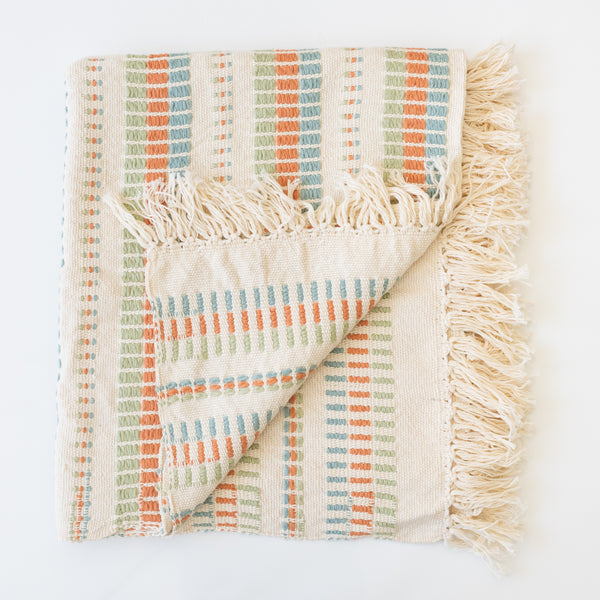 Small Lulo Orange and Feijoa Green Throw