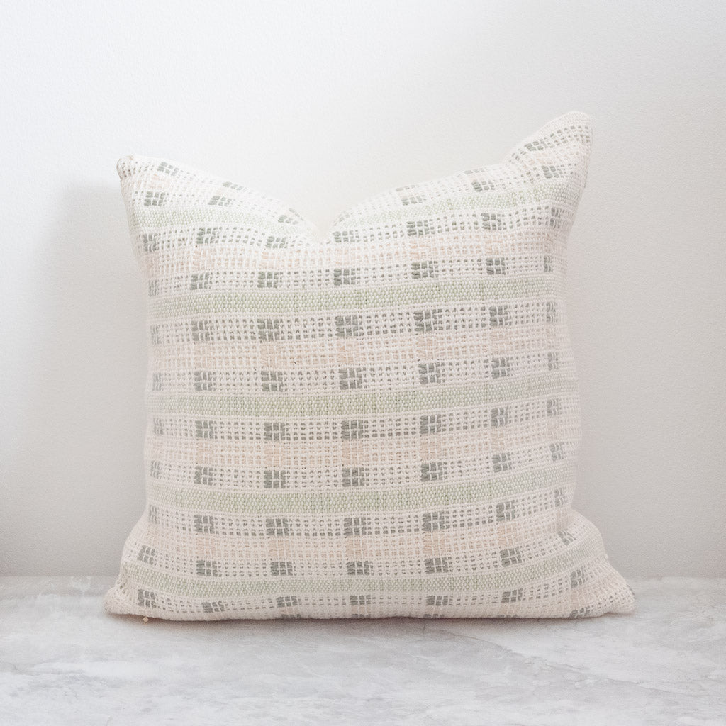 Zenu Pillow in Sage Green & Cream