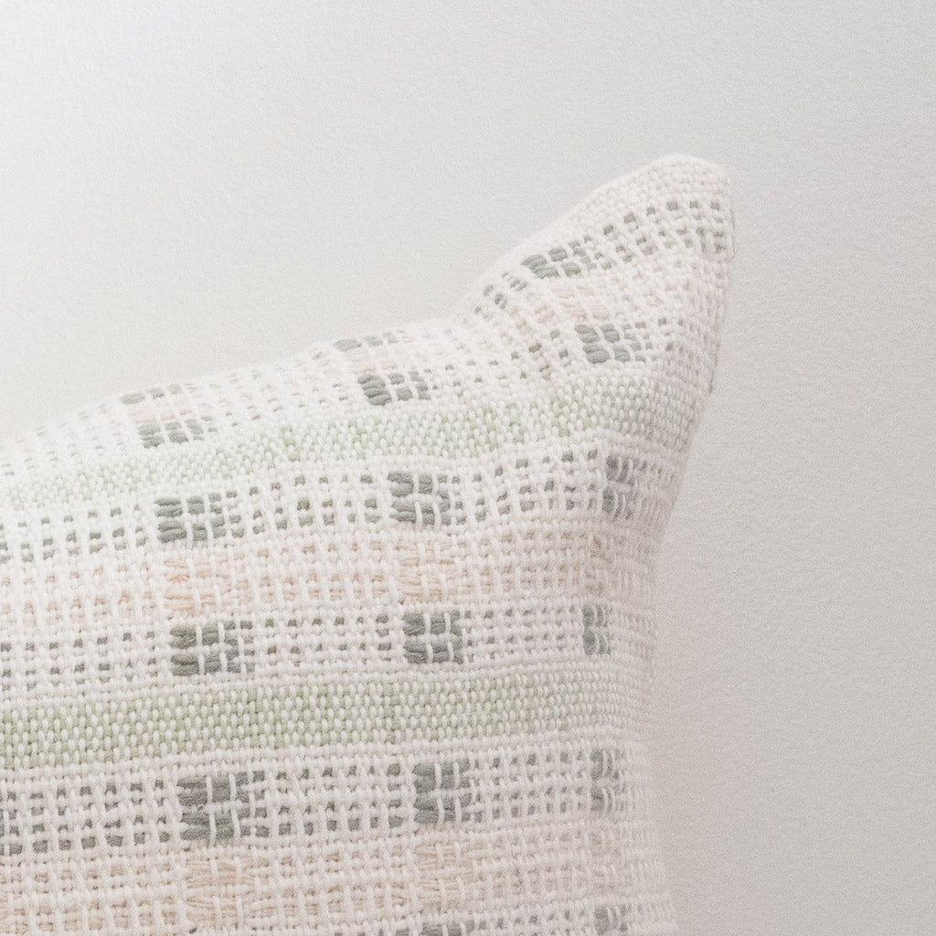 Zenu Pillow in Sage Green & Cream